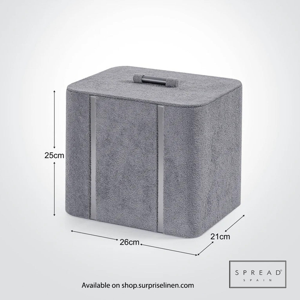 Spread Spain - French Boucle Metal Handcrafted Storage Collection Dustbin (Dark Grey)