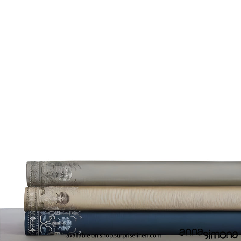 Anna Simona - Sffera King Size 400 TC Cotton Satin King Size Bedsheet Set (Fog Grey)