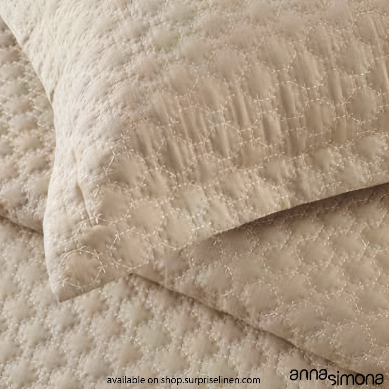 Anna Simona - Saga Viscose Linen 3 Pcs Bed Cover Set Natural)