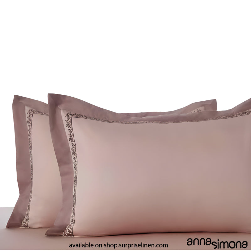 Anna Simona - Sara King Size 400 TC Cotton Satin King Size Bedsheet Set (Flemingo Pink)