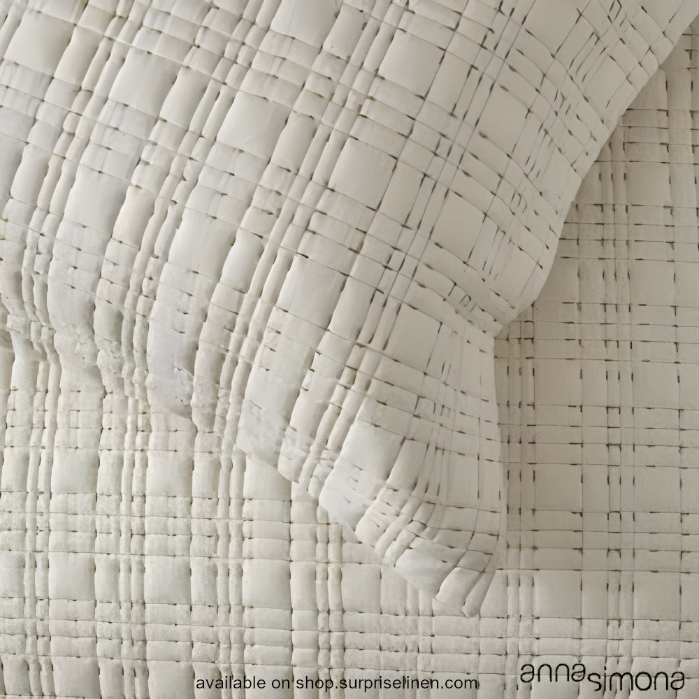 Anna Simona - Sera Viscose Linen 3 Pcs Bed Cover Set (Off White)