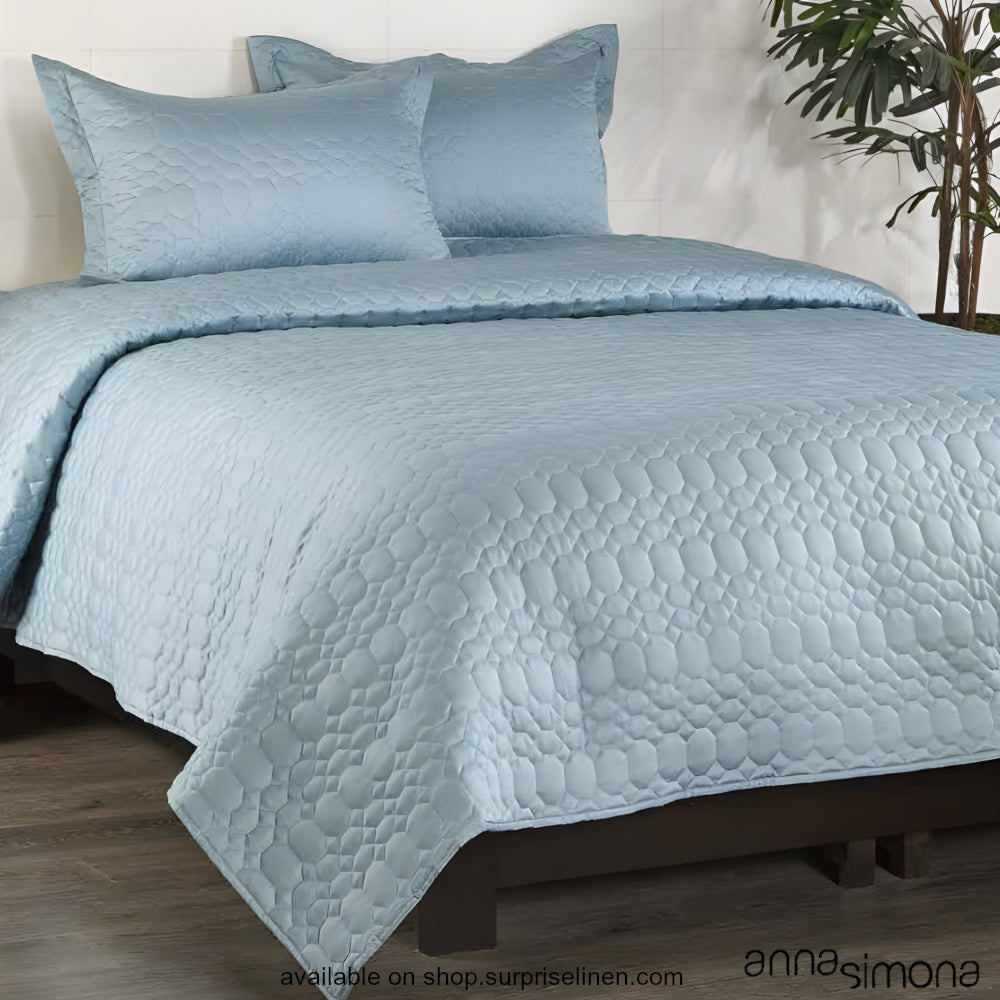 Anna Simona - Stanley Cotton Satin 3 Pcs Bed Cover Set (Powder Blue)