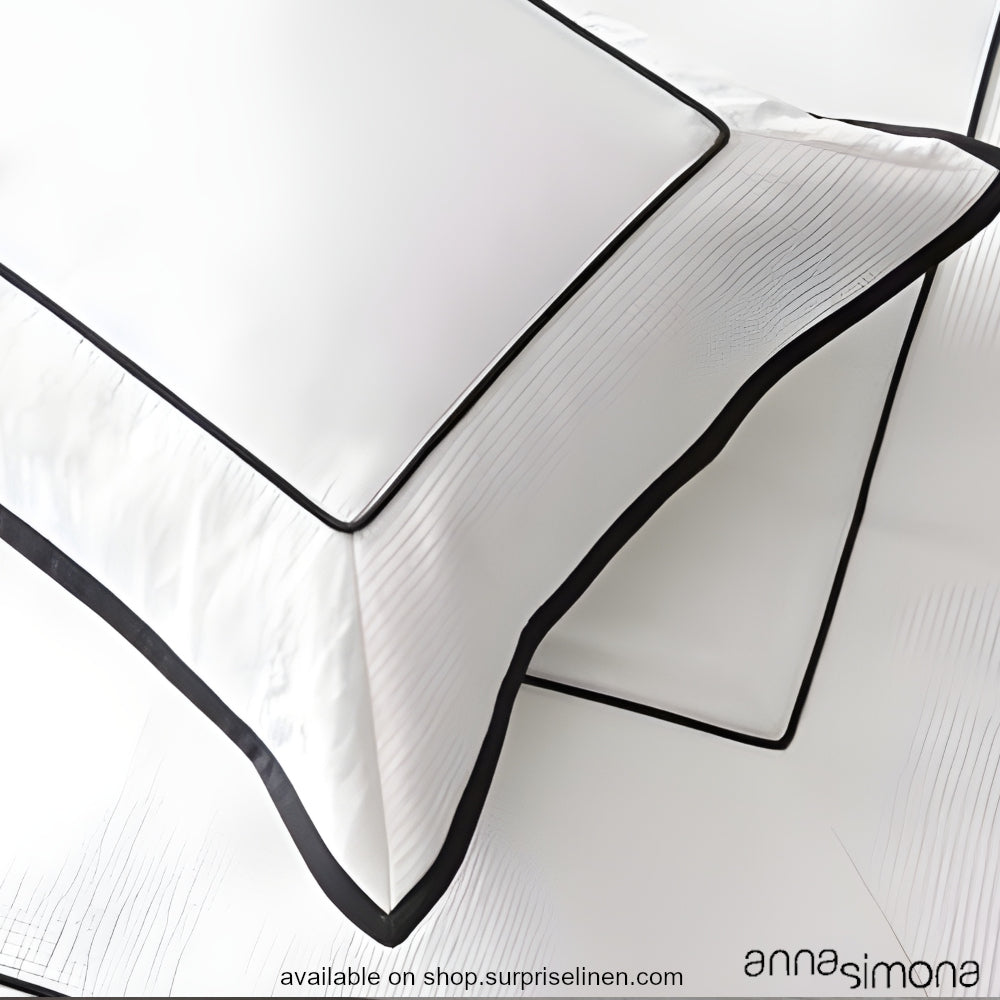 Anna Simona - Zen 4 Pcs Cotton Satin Duvet Cover Set (White & Silver)