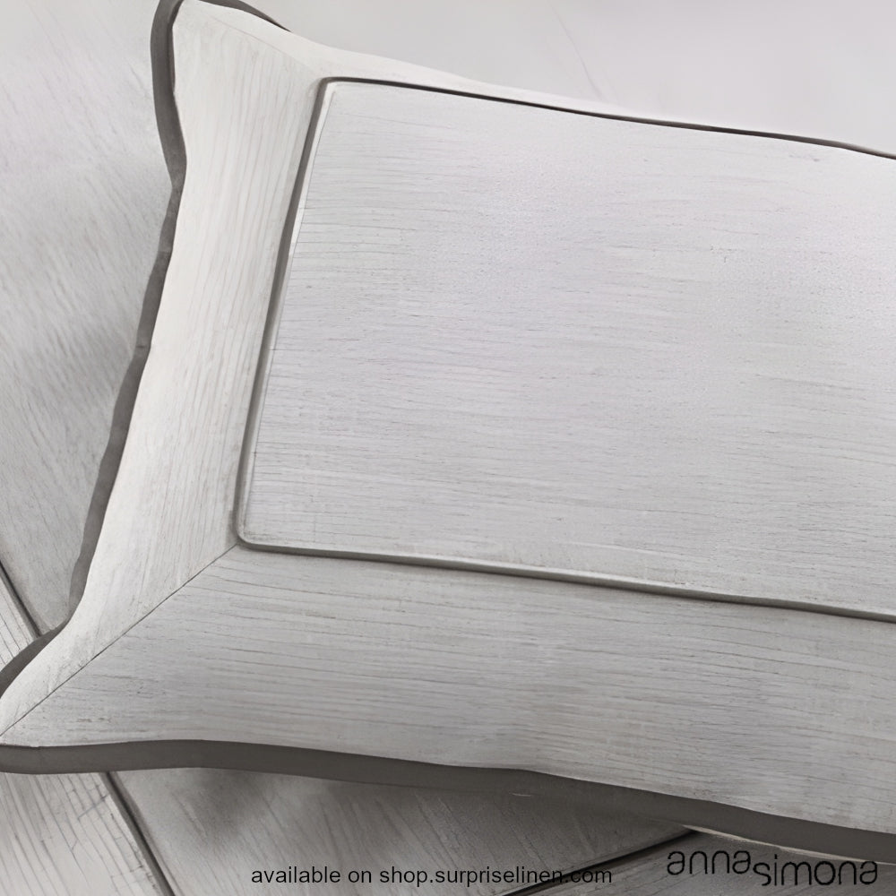 Anna Simona - Zen 4 Pcs Cotton Satin Duvet Cover Set (Grey)