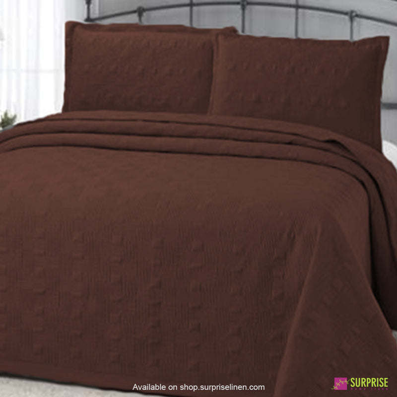 Surprise Home - Elegance 3 Pcs Quilted Bed Cover Set (Coffee)