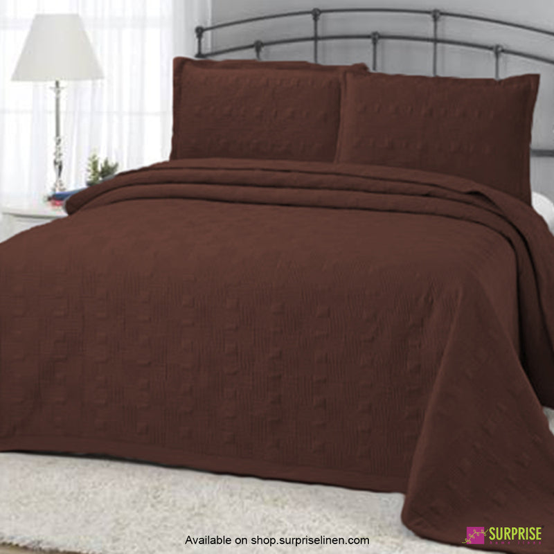 Surprise Home - Elegance 3 Pcs Quilted Bed Cover Set (Coffee)