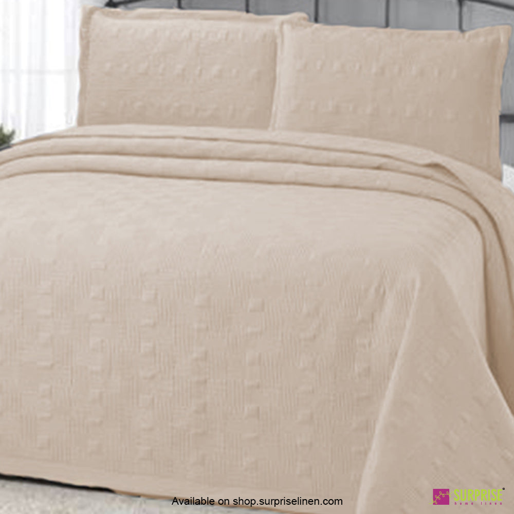 Surprise Home - Elegance 3 Pcs Quilted Bed Cover Set (Creme)