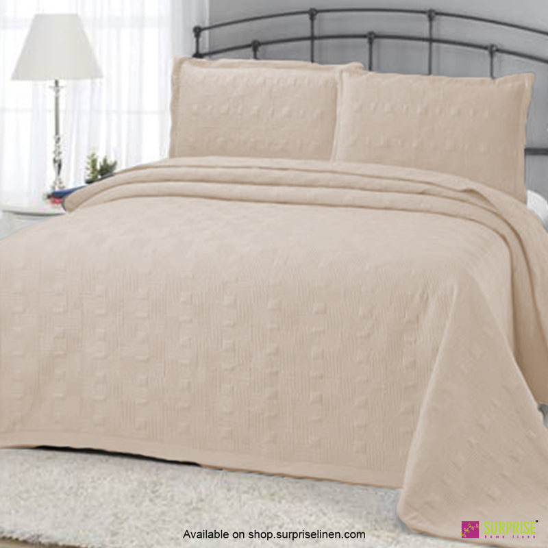 Surprise Home - Elegance 3 Pcs Quilted Bed Cover Set (Creme)