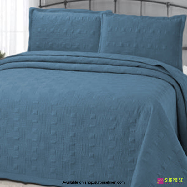 Surprise Home - Elegance 3 Pcs Quilted Bed Cover Set (Bluejay)