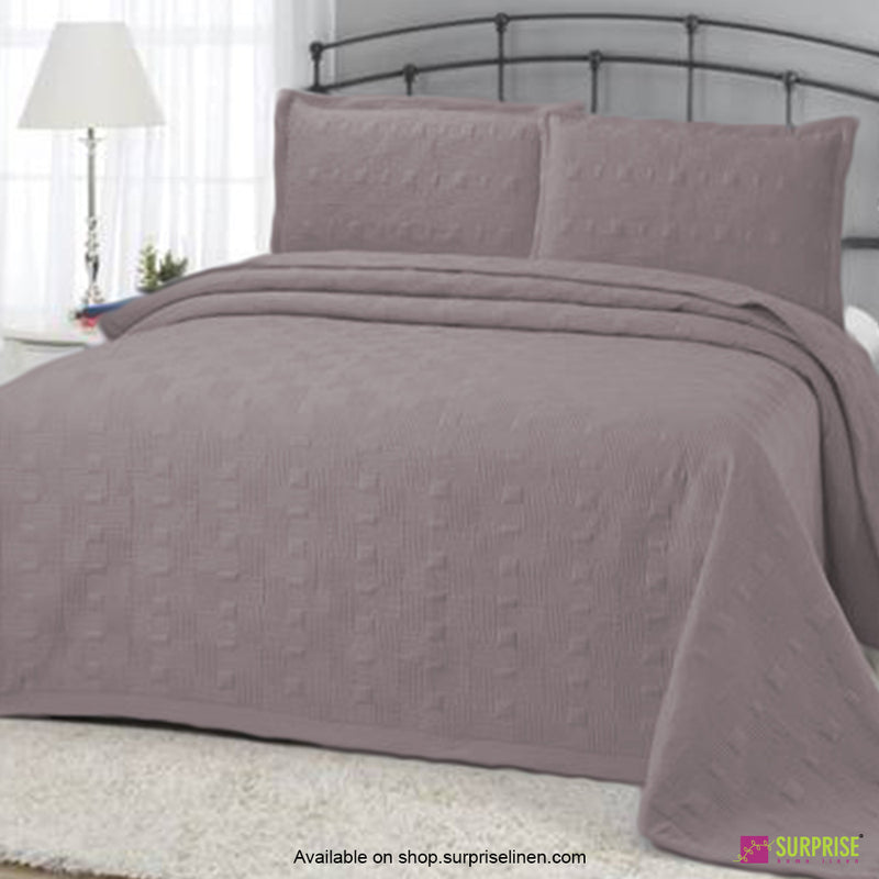 Surprise Home - Elegance 3 Pcs Quilted Bed Cover Set (Nickel)