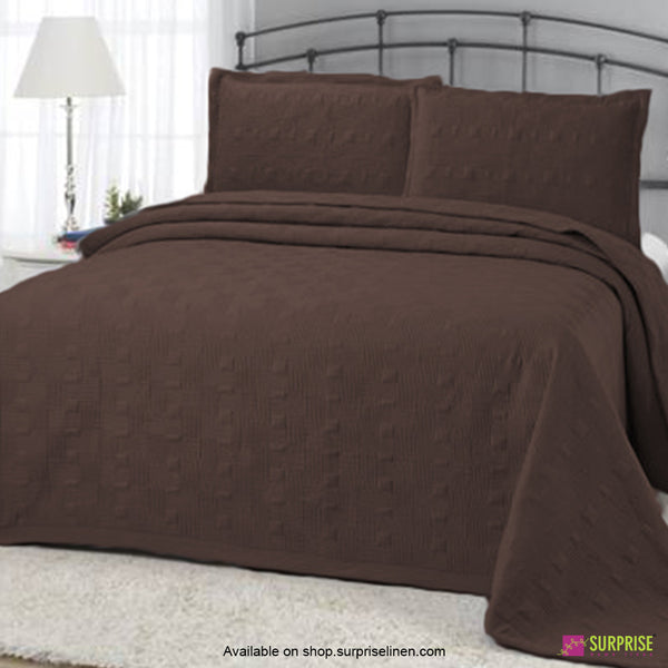 Surprise Home - Elegance 3 Pcs Quilted Bed Cover Set (Brown)