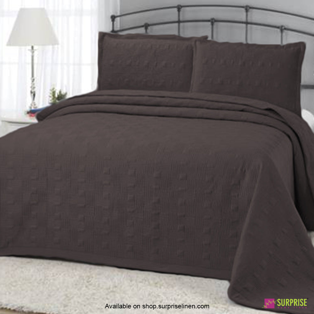 Surprise Home - Elegance 3 Pcs Quilted Bed Cover Set (Charcoal)