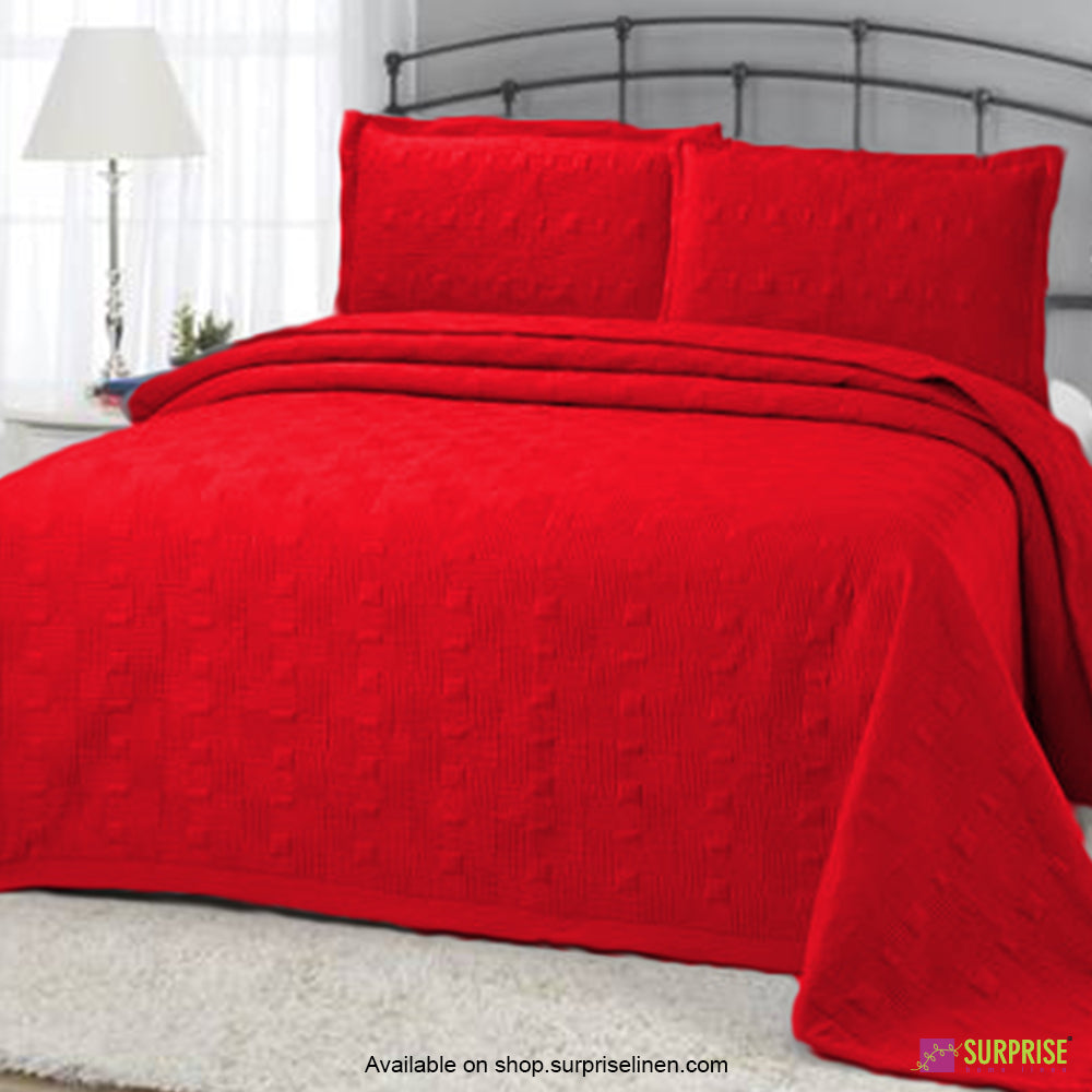 Surprise Home - Elegance 3 Pcs Quilted Bed Cover Set (Fiery Red)