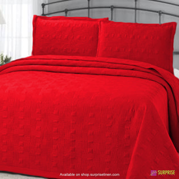 Surprise Home - Elegance 3 Pcs Quilted Bed Cover Set (Fiery Red)