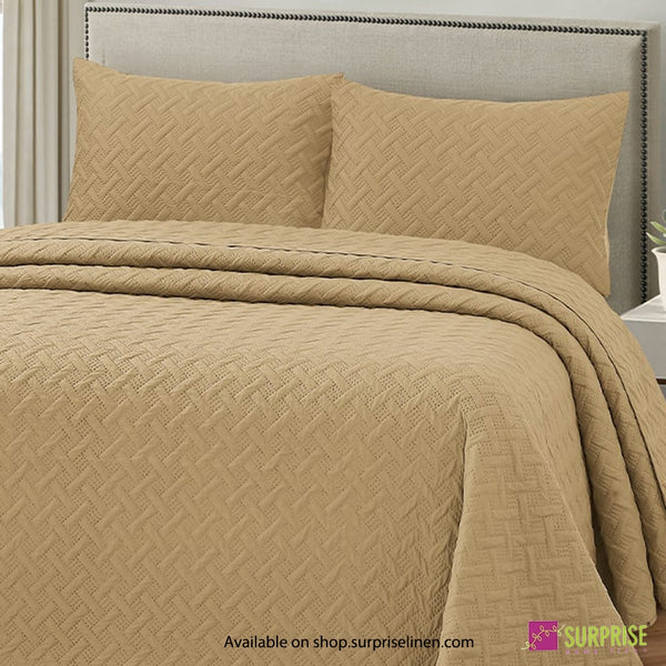 Surprise Home - Everyday  Use Premium Quality Urbane 3 Pcs Bedcover Set (New Wheat)