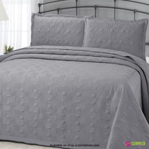 Surprise Home - Elegance 3 Pcs Quilted Bed Cover Set (Grey)