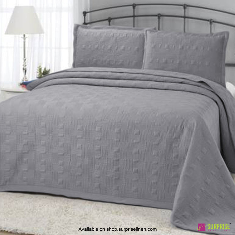 Surprise Home - Elegance 3 Pcs Quilted Bed Cover Set (Grey)