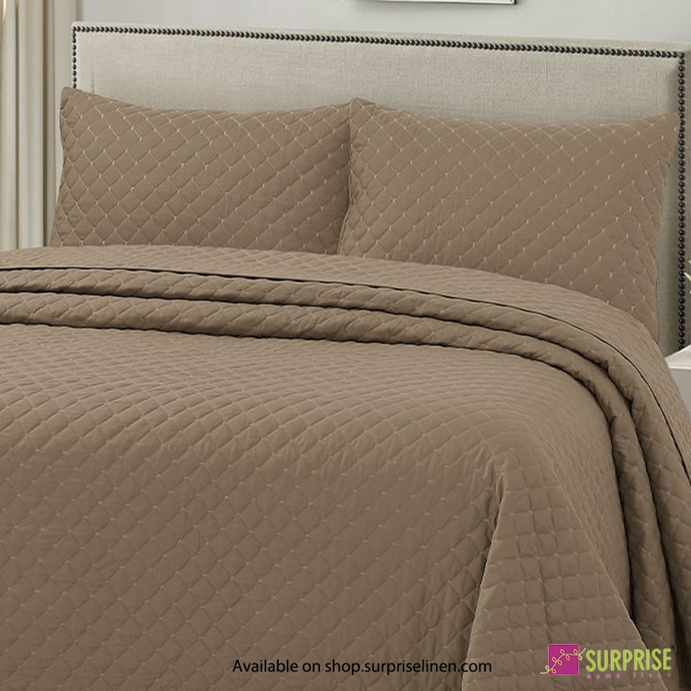 Surprise Home - Everyday Essentials Premium Quilted Swiss 3 Pcs Bedcover Set (Pine Bark)