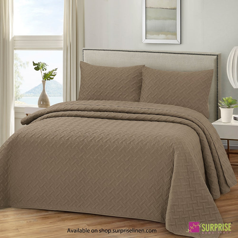 Surprise Home - Everyday  Use Premium Quality Urbane 3 Pcs Bedcover Set (Pink Bark)