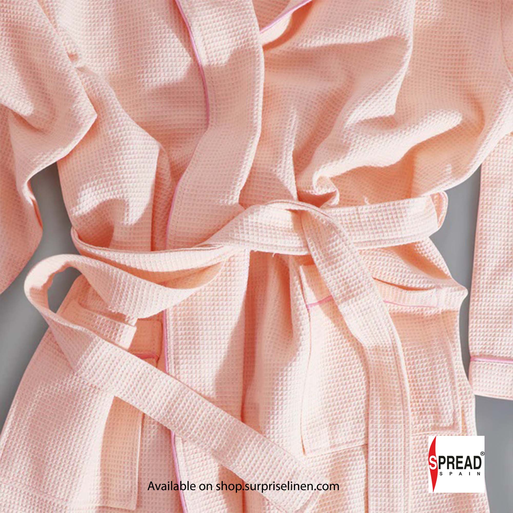 Spread Spain - Unisex Cotton Waffle Bathrobe (Peach)