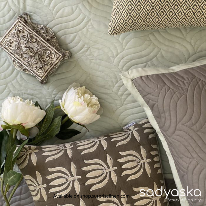 Sadyaska - Prime Collection Comber Bed Cover Set (Sage Green & Grey)
