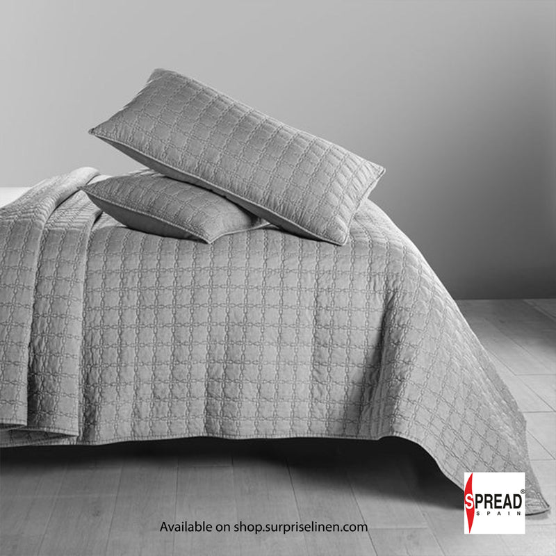 Spread Spain - Coastal 100% Stonewashed Cotton Bedcover Set (Dawn Grey)