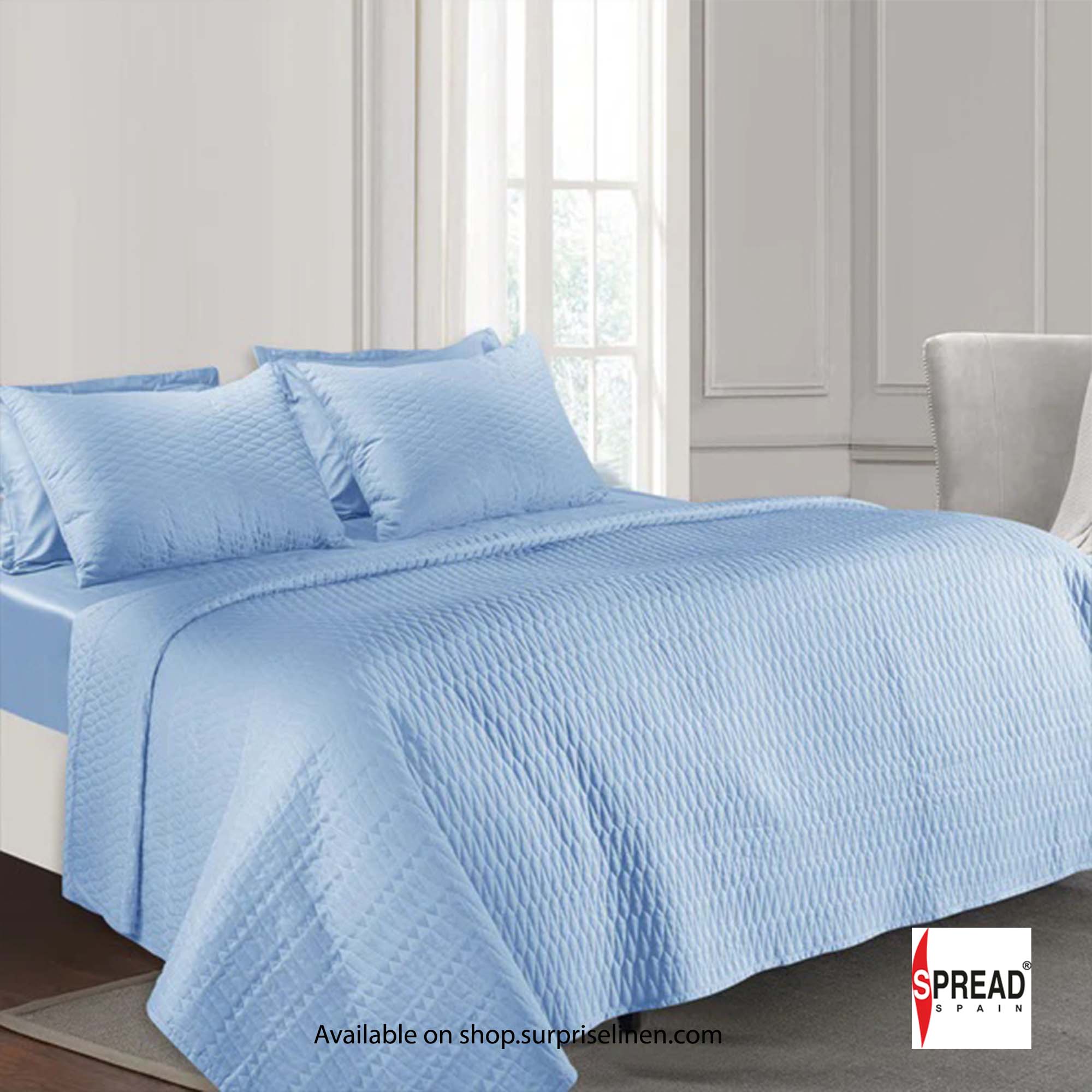 Spread Spain - Crystal Day And Night 3 Pcs Bed Cover Set (Celestial Blue)