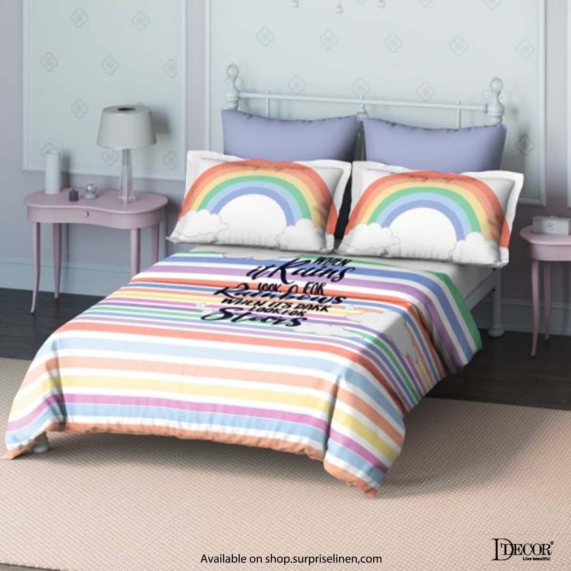 D'Decor - Kids Economy Collection Rainbow Bedsheet Set