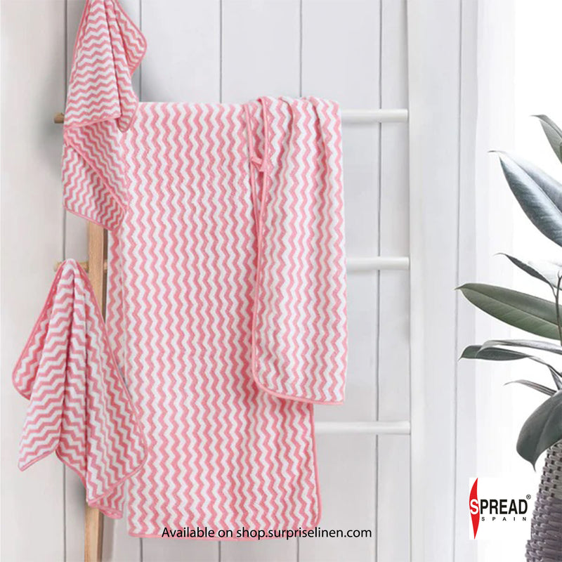 Spread Spain - Wave Made in Spain 100% Cotton Towels High Absorbent & Super Soft (Pink)