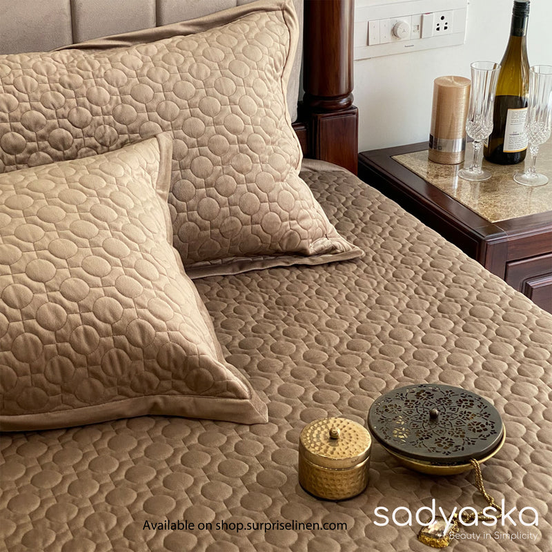 Sadyaska - Velvet Series Collection Dolce Bed Cover Set (Oriental Champagne Gold )