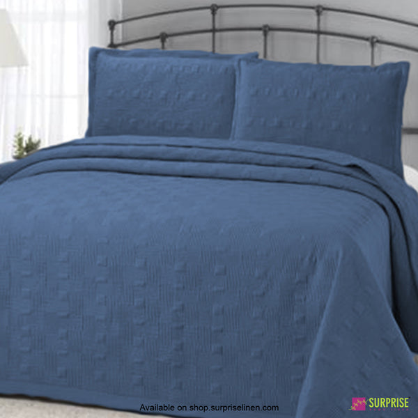 Surprise Home - Elegance 3 Pcs Quilted Bed Cover Set (Bell Blue)