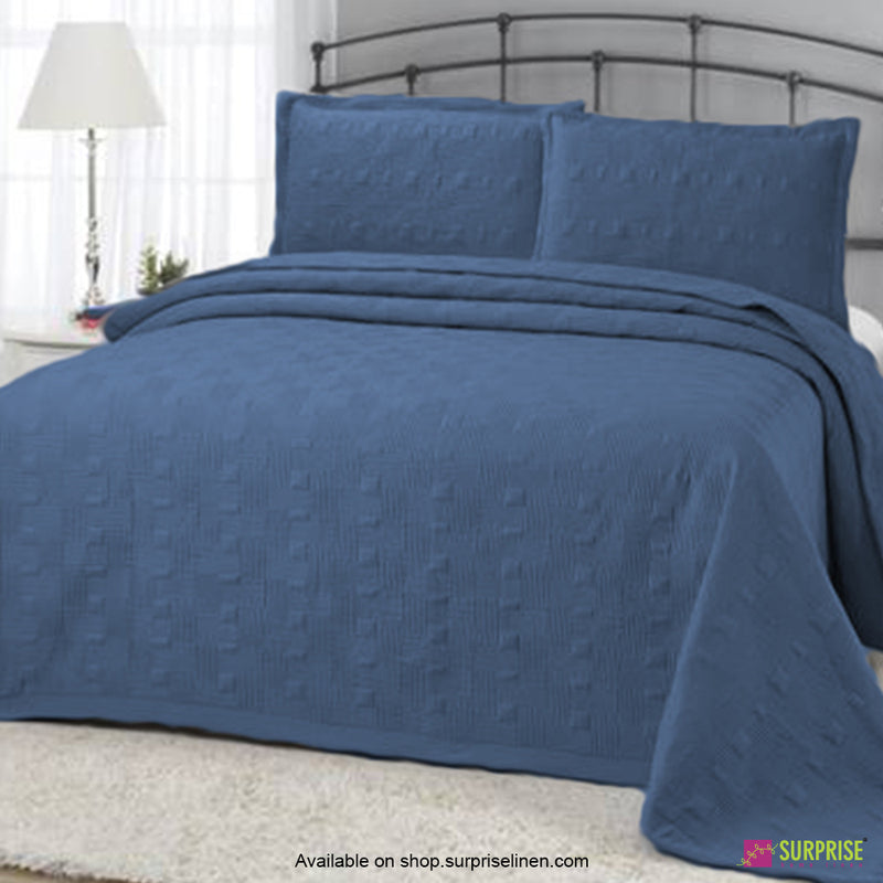 Surprise Home - Elegance 3 Pcs Quilted Bed Cover Set (Bell Blue)