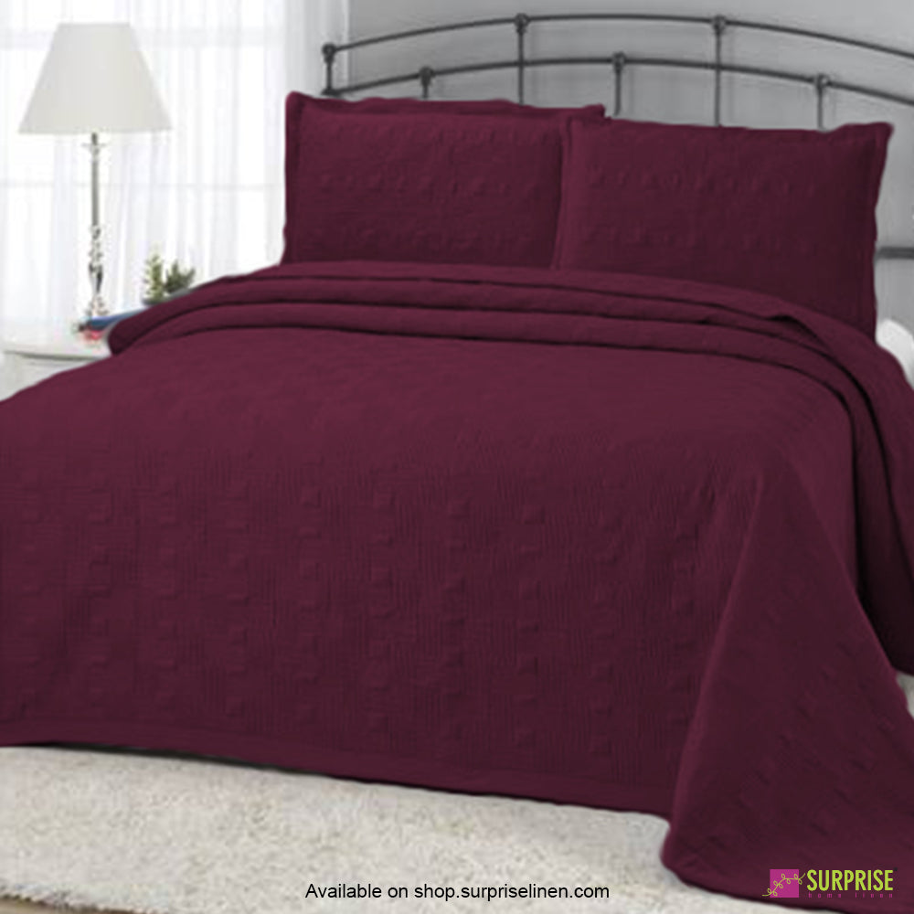 Surprise Home - Elegance 3 Pcs Quilted Bed Cover Set (Wine)