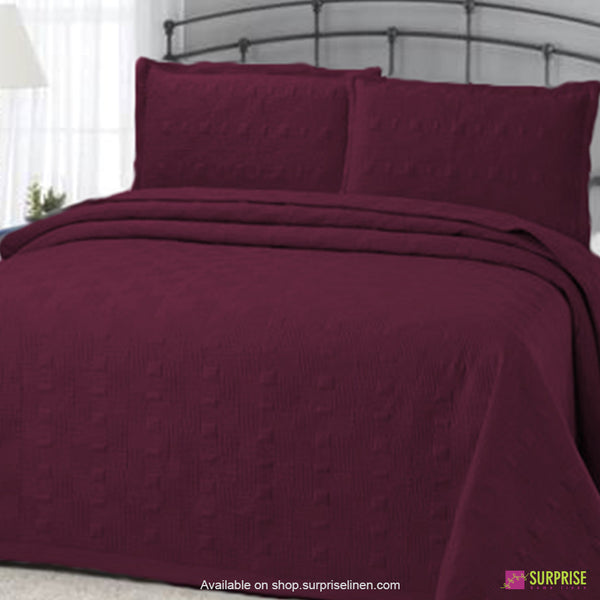 Surprise Home - Elegance 3 Pcs Quilted Bed Cover Set (Wine)