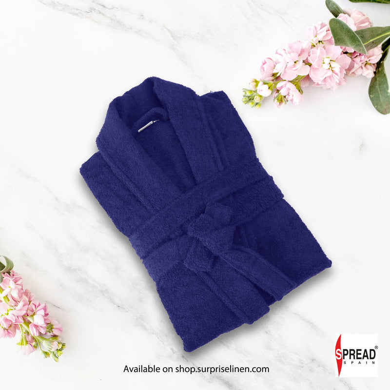 Spread Spain - One Size Bathrobe with Customizable Initials (Blue)