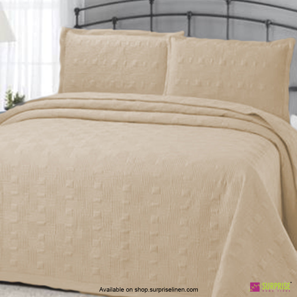 Surprise Home - Elegance 3 Pcs Quilted Bed Cover Set (Beige)