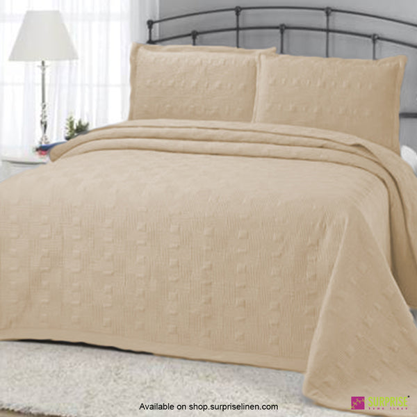 Surprise Home - Elegance 3 Pcs Quilted Bed Cover Set (Beige)