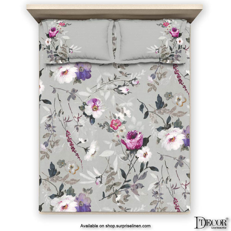 D'Decor- Platinum Collection Viola Mineral Grey Bed Sheet Set