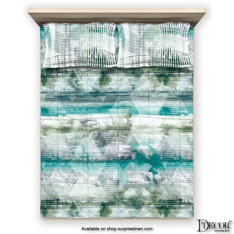 D'Decor- Esteem Collection Splash Peacock Blue Bed Sheet Set