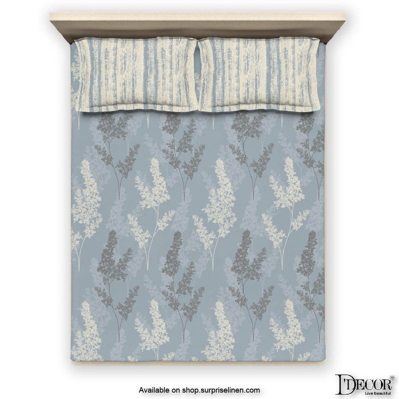 D'Decor- Platinum Collection Oyster Blue Mist Bed Sheet Set