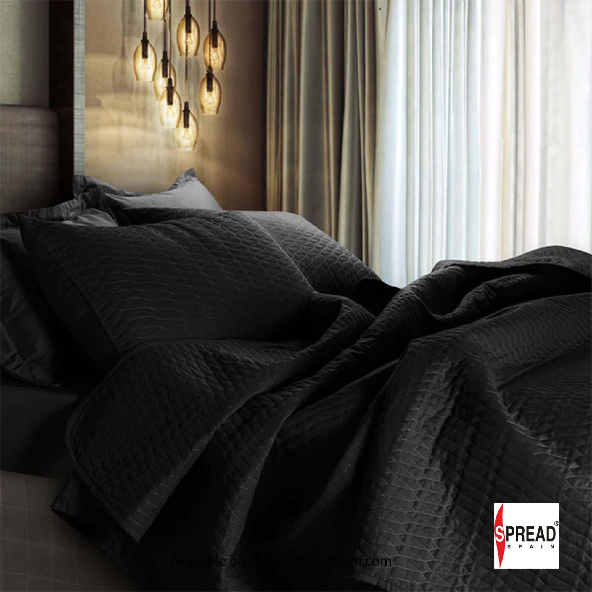 Spread Spain - Crystal Day And Night 3 Pcs Bed Cover Set (Moonless Night)