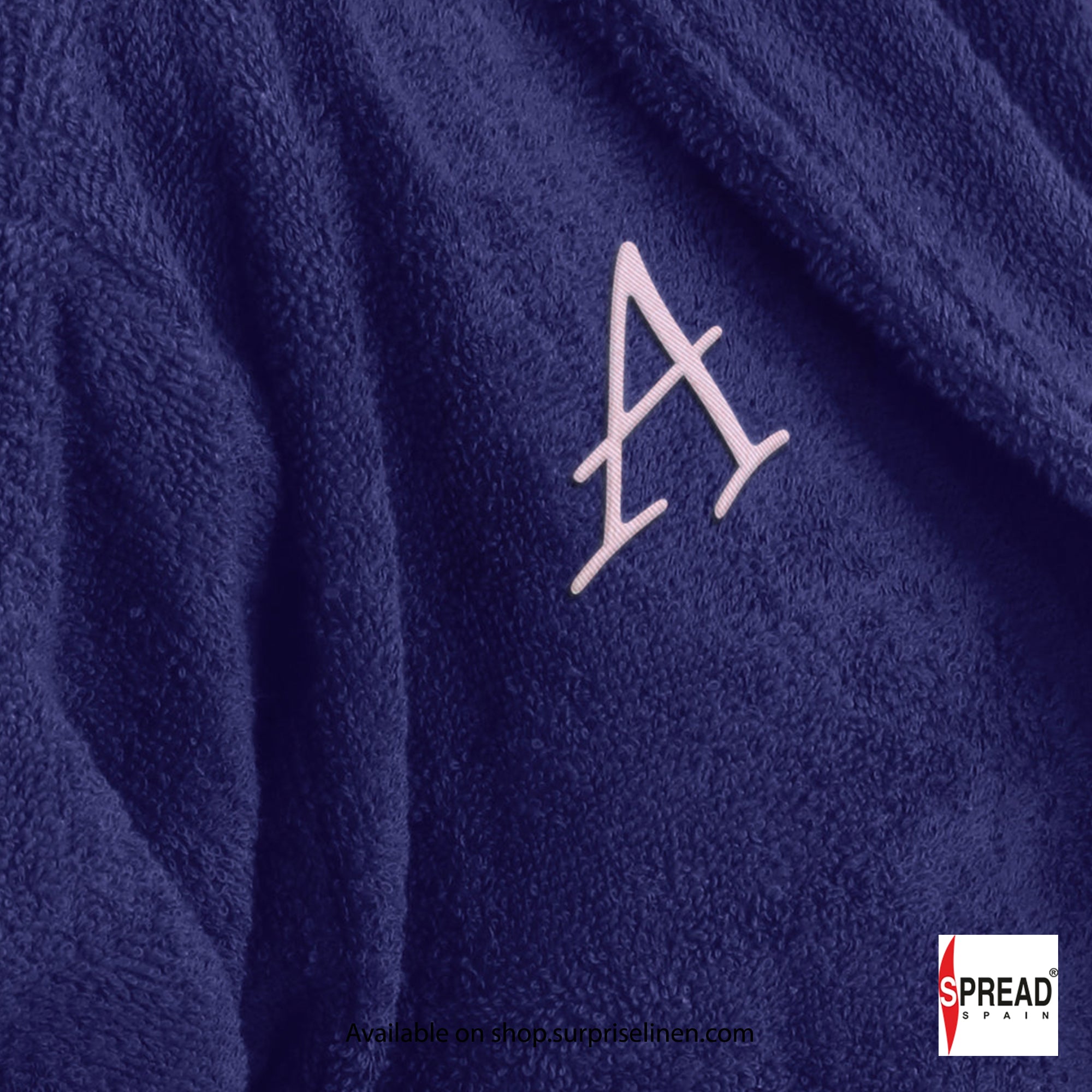 Spread Spain - One Size Bathrobe with Customizable Initials (Blue)