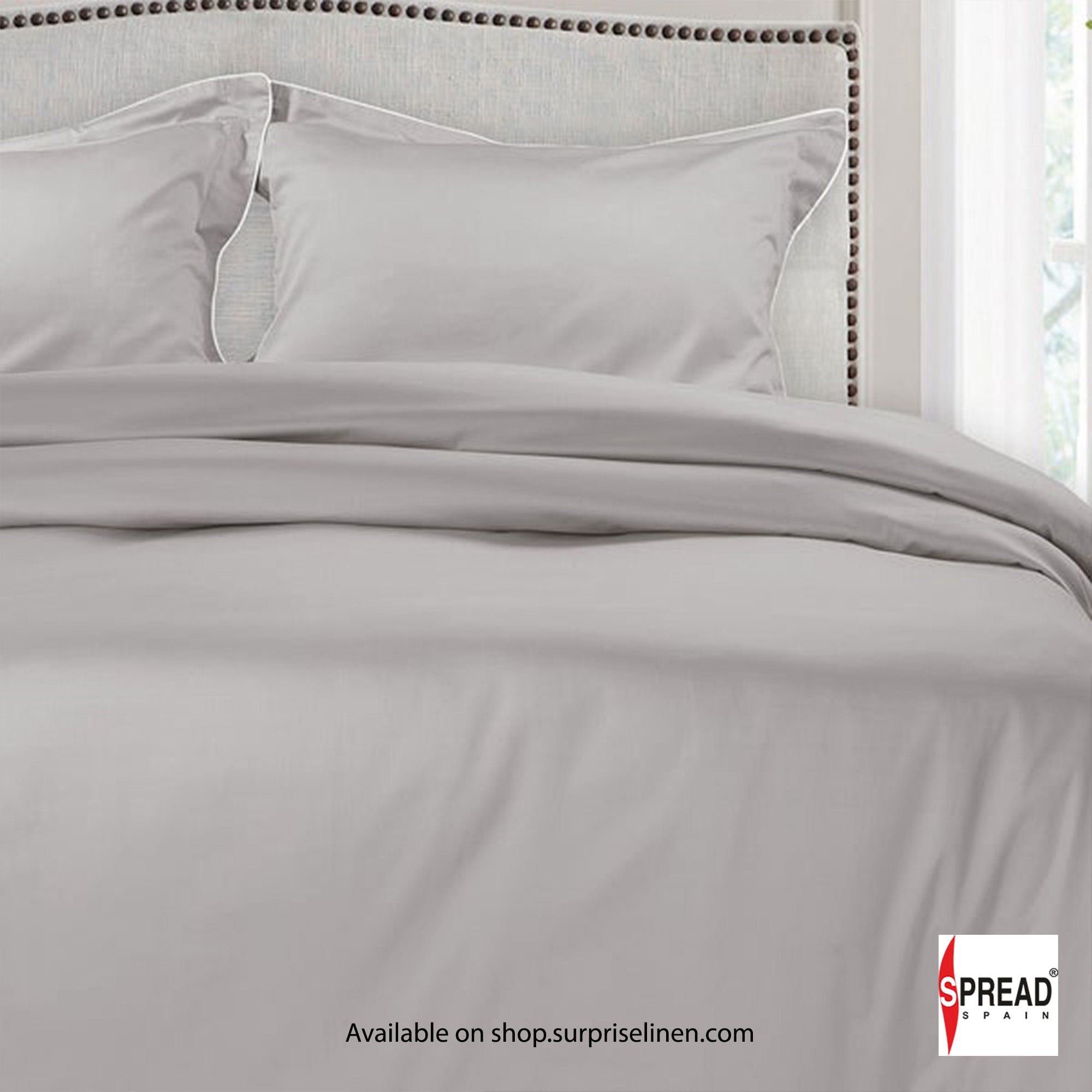 Spread Spain - The Italian Collection 500 Thread Count Cotton Bedsheet Set (Light Grey)