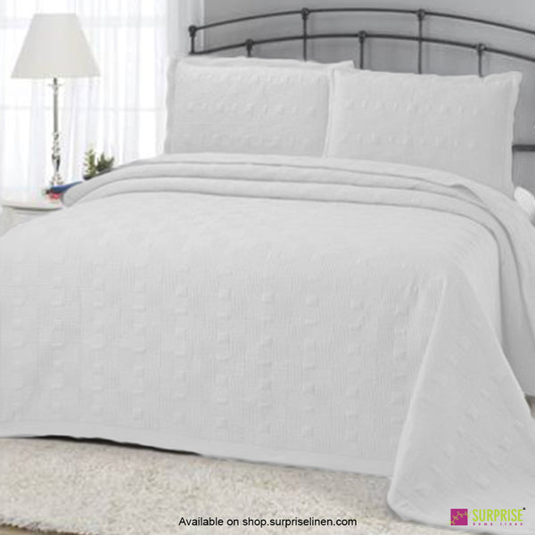 Surprise Home - Elegance 3 Pcs Quilted Bed Cover Set (White)
