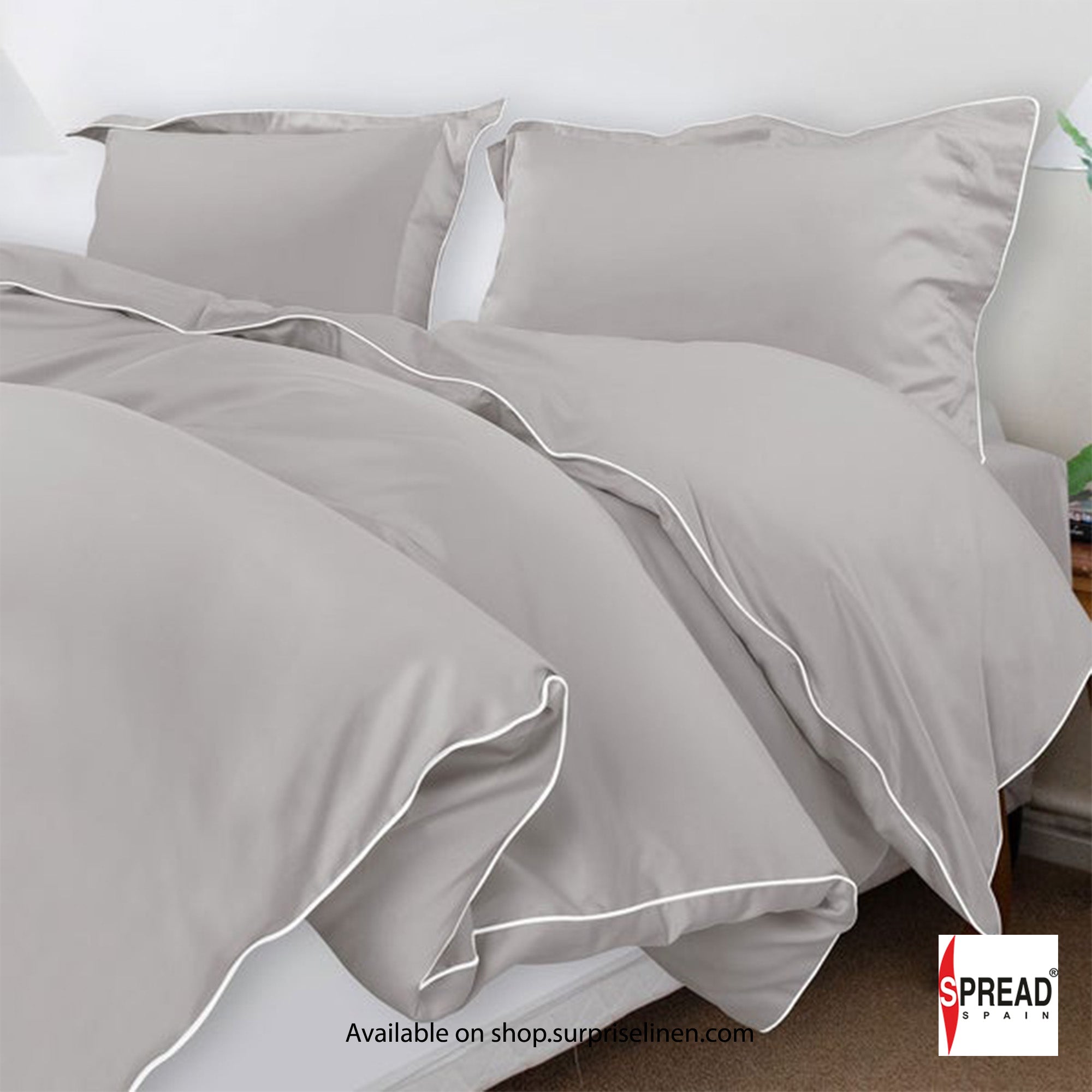 Spread Spain - The Italian Collection 500 Thread Count Cotton Bedsheet Set (Light Grey)