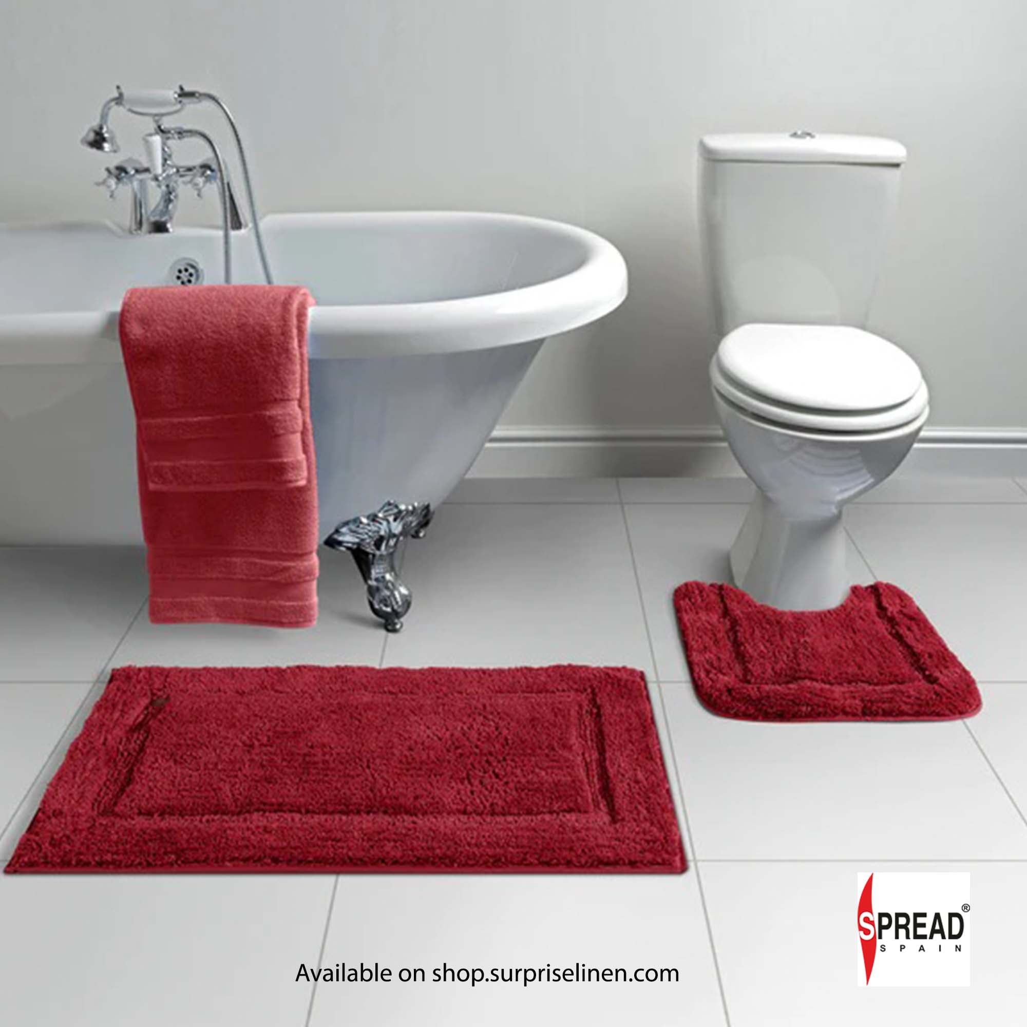 Spread Spain - Superba Luxury Bath Mats (Focus Red)