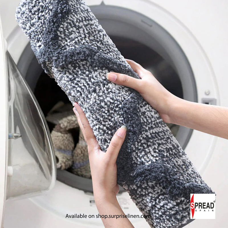 Spread Spain - Trellis Pattern High Absorbent & Anti Skid Taksim Bath Mat (Dark Grey)