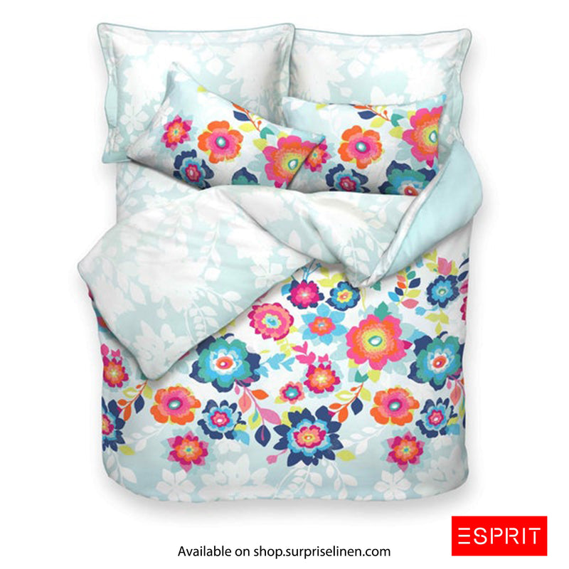 Esprit - Cotton Satin Printed Light Weight Winter Quilt (Light Blue)