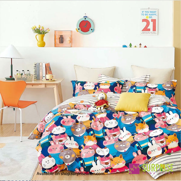 Little Superstars Collection by Surprise Home - Bedsheet Set in Fun Prints for Kids made in Super Soft Skin Friendly 100% Cotton Fabric (Kittie)