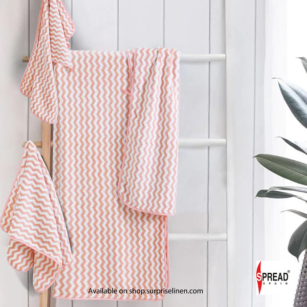 Spread Spain - Wave Made in Spain 100% Cotton Towels High Absorbent & Super Soft (Peach)